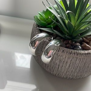 Silver statement earrings